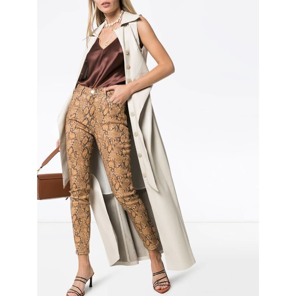 Frame Le High Coated Snakeskin Python Print Skinn… - image 1